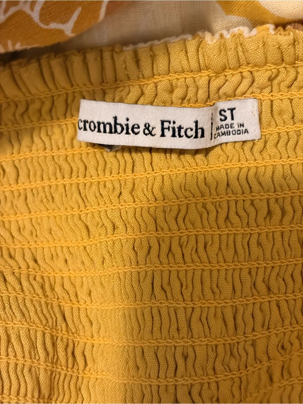 Abercrombie & Fitch Yellow Floral Maxi Dress with V-Neck and Side Slit